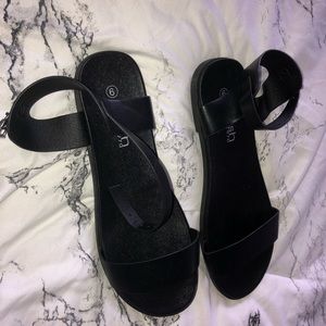 Black Strapped Sandals